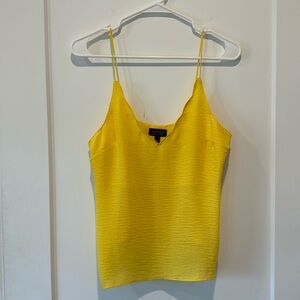 Topshop Scalloped V-Neck Yellow Tank Top